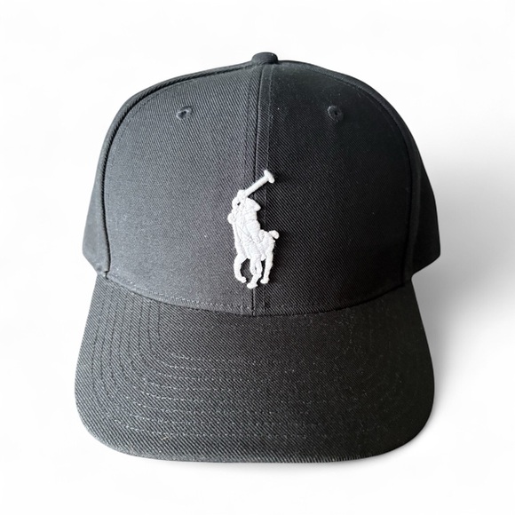 Polo Ralph Lauren Big Pony Black Baseball Cap Adjustable One Size - Picture 2 of 6